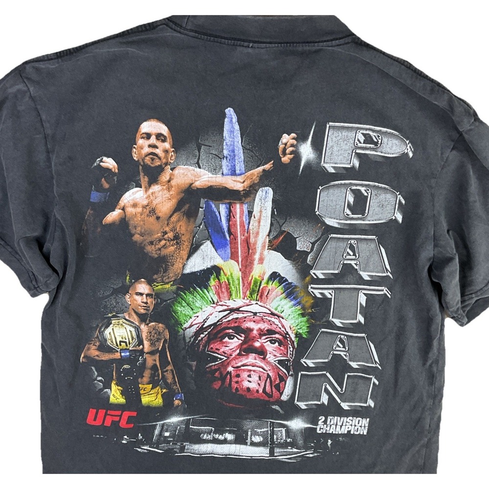 UFC Alex Pereira T-Shirt Potan‎ Faded Double Sided AOP RAP Short Sleeve Men Sz M